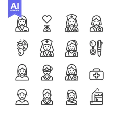 Medical Icons - Healthcare Professionals and Related Symbols.