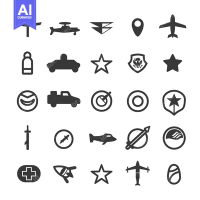 Aset premium populer: Collection of Military and Aviation Icons