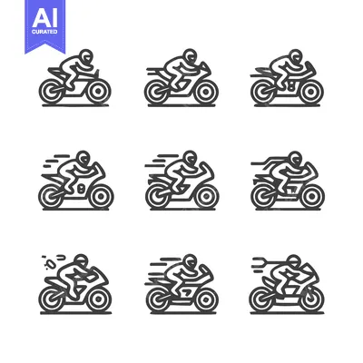 Motorcycle Racing Icons - A Collection of Speed and Motion.