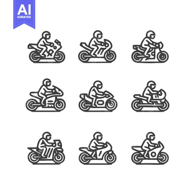 Motorcycle Riders in Action - A Collection of Vector Illustrations.