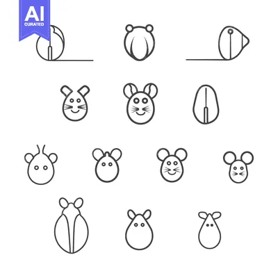 Aset premium populer: Collection of Mouse and Computer Mouse Icons