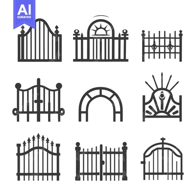 Aset desain premium: Collection of Nine Different Gate Designs