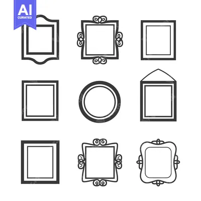 Premium design asset: Collection of Nine Different Ornate Picture Frames
