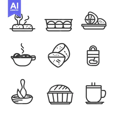 Aset premium populer: Collection of Nine Food and Drink Icons