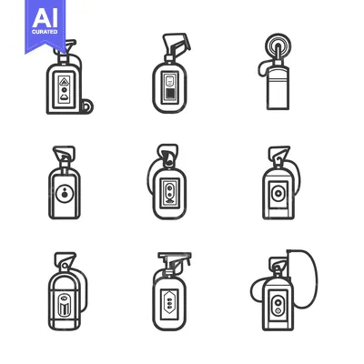 Popular premium asset: Collection of Nine Outline Drawings of Spray Bottles