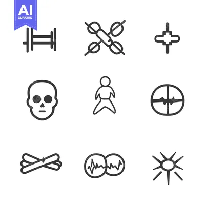 Premium design asset: Collection of Nine Simple Black and White Icons