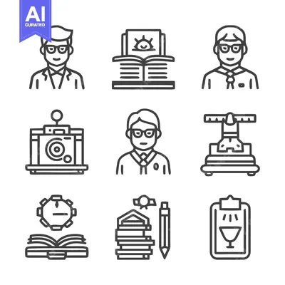 Aset premium populer: Science and Education Icons - A Collection of Knowledge and Learning.