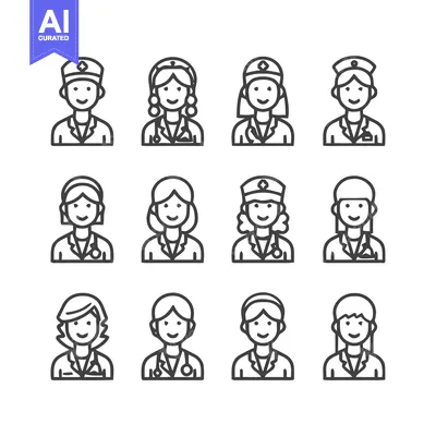 Popular premium asset: Diverse Healthcare Professionals - A Collection of Medical Icons.