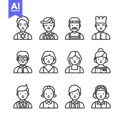 Popular premium asset: Diverse people portraits in line art style for various uses.