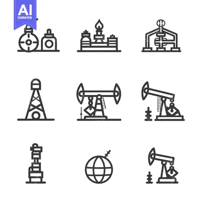 Collection of Oil and Gas Industry Line Icons
