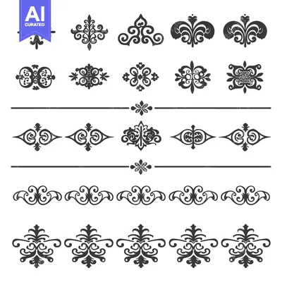 Premium design asset: Collection of Ornamental Design Elements with Swirls and Flourishes