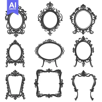 Premium design asset: Collection of Ornate Decorative Frames with Floral Motifs