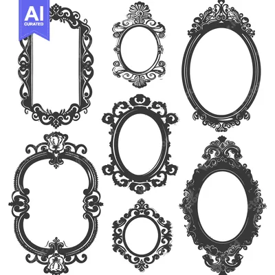 Aset premium populer: Collection of Ornate, Decorative, Oval Picture Frames