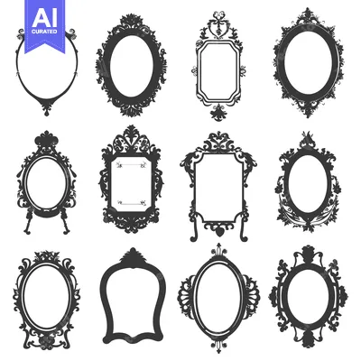 Popular premium asset: Collection of Ornate Silhouette Frames with Floral Accents