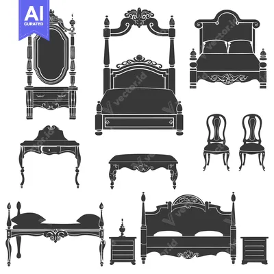 Popular premium asset: Collection of Ornate Silhouette Furniture for Bedroom Interior Design