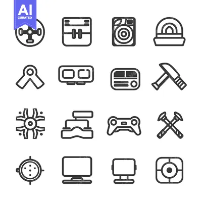 Premium design asset: Collection of Outline Icons for Technology and Gaming