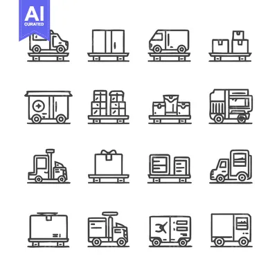 Premium design asset: Transportation and Delivery Icons - A Comprehensive Collection.