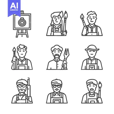 Popular premium asset: Artistic Professions - A Collection of Painter and Artist Icons.