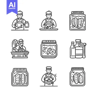 Pickle Production Process - A Culinary and Artistic Depiction.