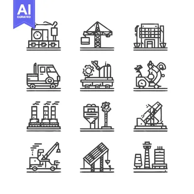 Aset premium populer: Construction and Industrial Icons - A Comprehensive Collection.