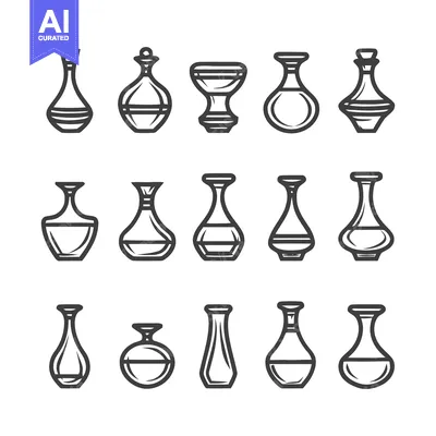 Premium design asset: Collection of Minimalist Vase Illustrations for Design and Decor.