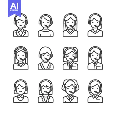 Popular premium asset: Customer service representatives icons, call center agents, support st