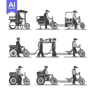 Aset desain premium: Vintage Transportation - A Collection of Classic Vehicles.
