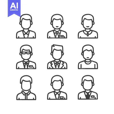 Aset premium populer: Diverse Group of People Icons - A Collection of Human Portraits.