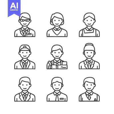 Aset premium populer: Diverse professional portraits - A collection of various occupations.
