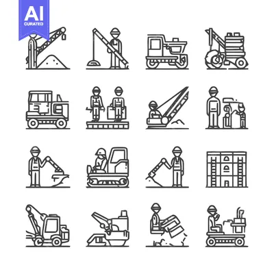 Aset premium populer: Construction and Engineering Icons - A Comprehensive Collection.