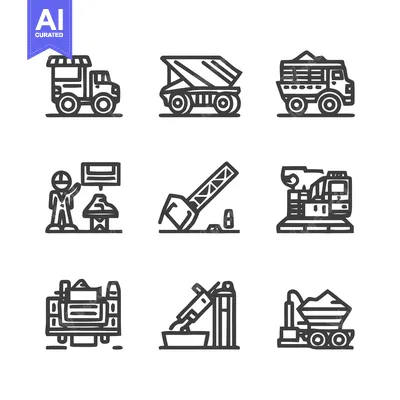 Popular premium asset: Construction and Mining Equipment Icons - A Comprehensive Collection.