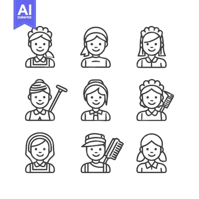 Collection of Cleaning Service Icons - A Diverse Set.