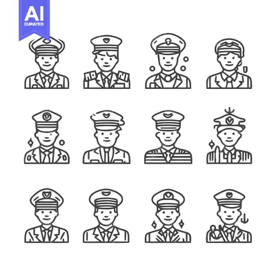 Aset premium populer: Uniformed Personnel - A Collection of Vector Illustrations.
