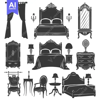 Aset premium populer: Collection of Silhouette Furniture in a Vintage Style