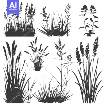 Popular premium asset: Collection of Silhouette Grass and Wildflower Illustrations
