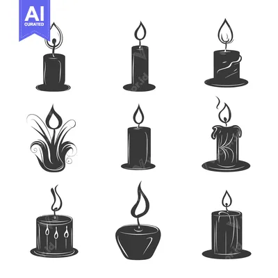 Aset premium populer: Collection of Silhouettes of Burning Candles