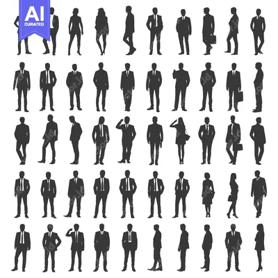 Popular premium asset: Collection of Silhouettes of Business People in Suits