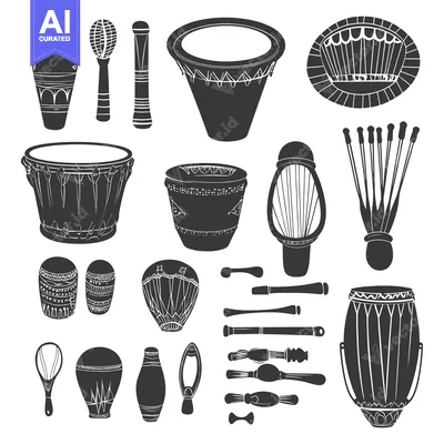 Popular premium asset: Collection of Silhouettes of Traditional African Musical Instruments