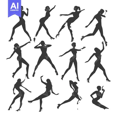 Premium design asset: Collection of Silhouettes of Women in Various Poses