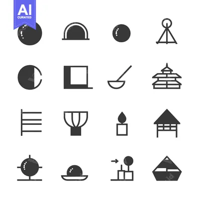 Aset desain premium: Collection of Simple Black and White Icons