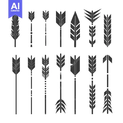 Aset desain premium: Collection of Simple Black Arrow Silhouettes