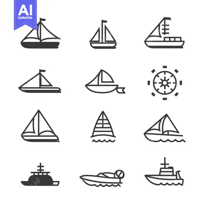 Aset premium populer: Collection of Simple Boat and Ship Icons