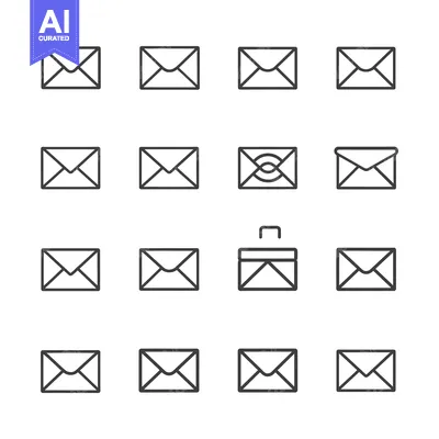 Popular premium asset: Collection of Simple Envelope Icons in a Grid Pattern