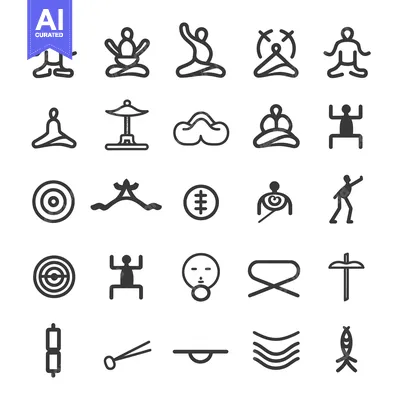 Premium design asset: Collection of Simple Line Drawings of People, Objects, and Symbols