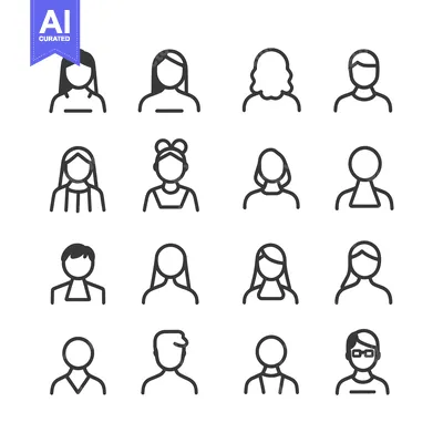 Popular premium asset: Collection of Simple Outline User Profile Icons