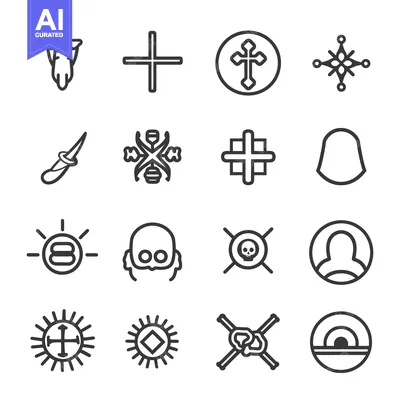 Collection of Simple Religious and Spiritual Icons