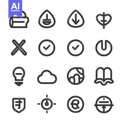 Aset premium populer: Collection of Sixteen Diverse Line Icons