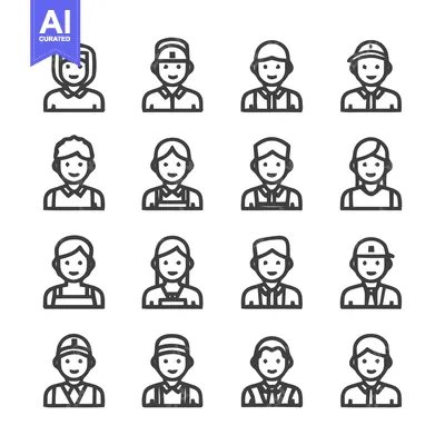 Popular premium asset: Diverse professional icons representing various occupations and roles.