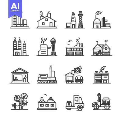 Popular premium asset: Industrial Icons - Factories, Buildings, and Transportation Elements.