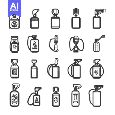 Aset desain premium: Collection of Spray Bottle and Pump Bottle Icons